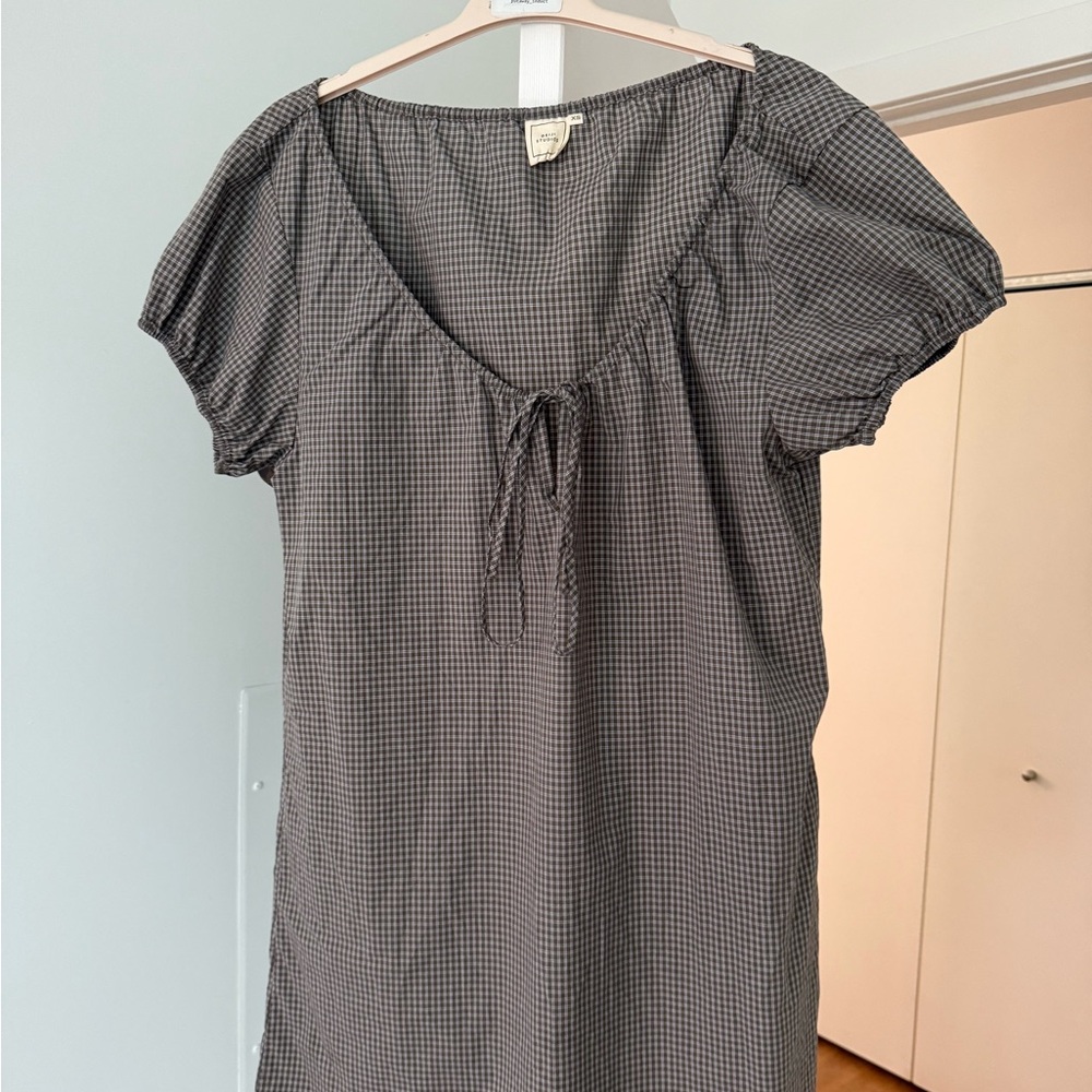 Stylish Black and Gray Checkered Blouse
